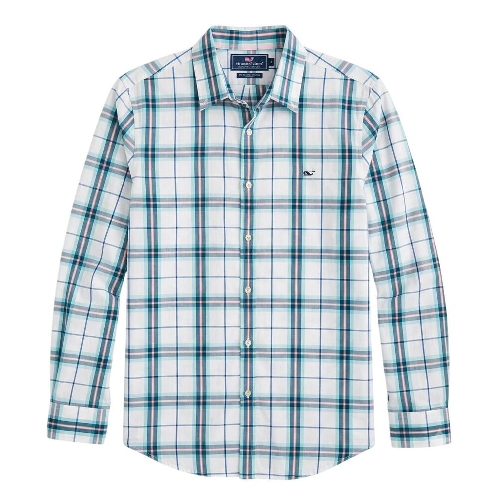 Vineyard Vines Slim Fit Plaid Whale Shirt Size Men's Medium